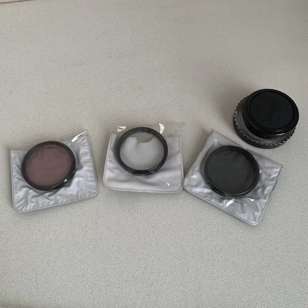 Lot Of 3 Rolev camera lens filters Star, Polorizer‎ And FD Plastic Sleeve Cases